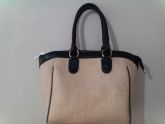 bolsa em palha com couro legitimo